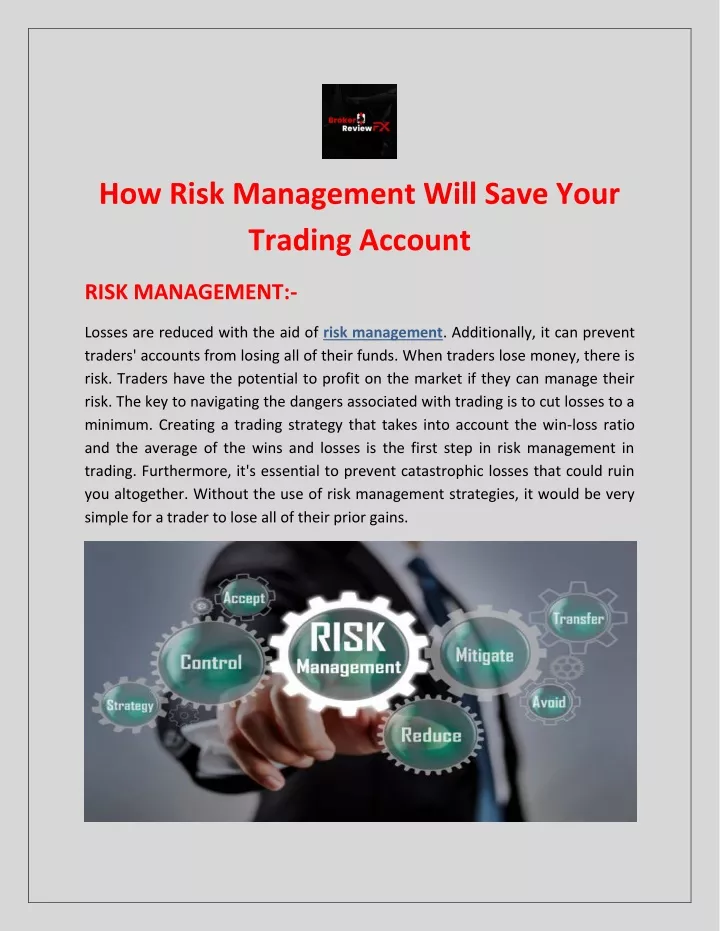 how risk management will save your trading account