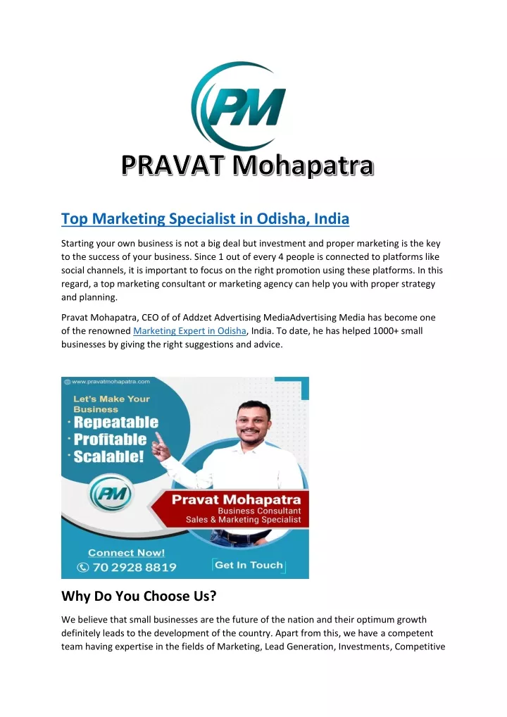 top marketing specialist in odisha india