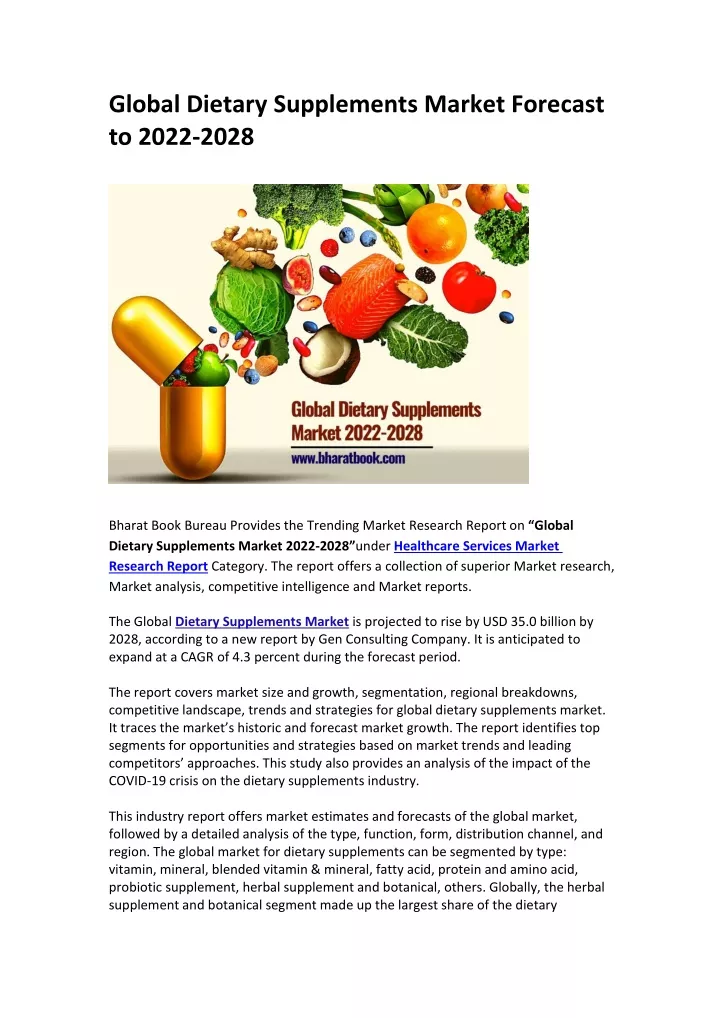 global dietary supplements market forecast