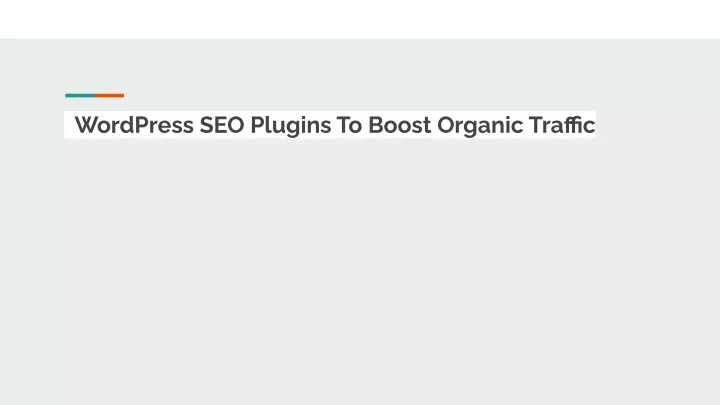 wordpress seo plugins to boost organic traffic