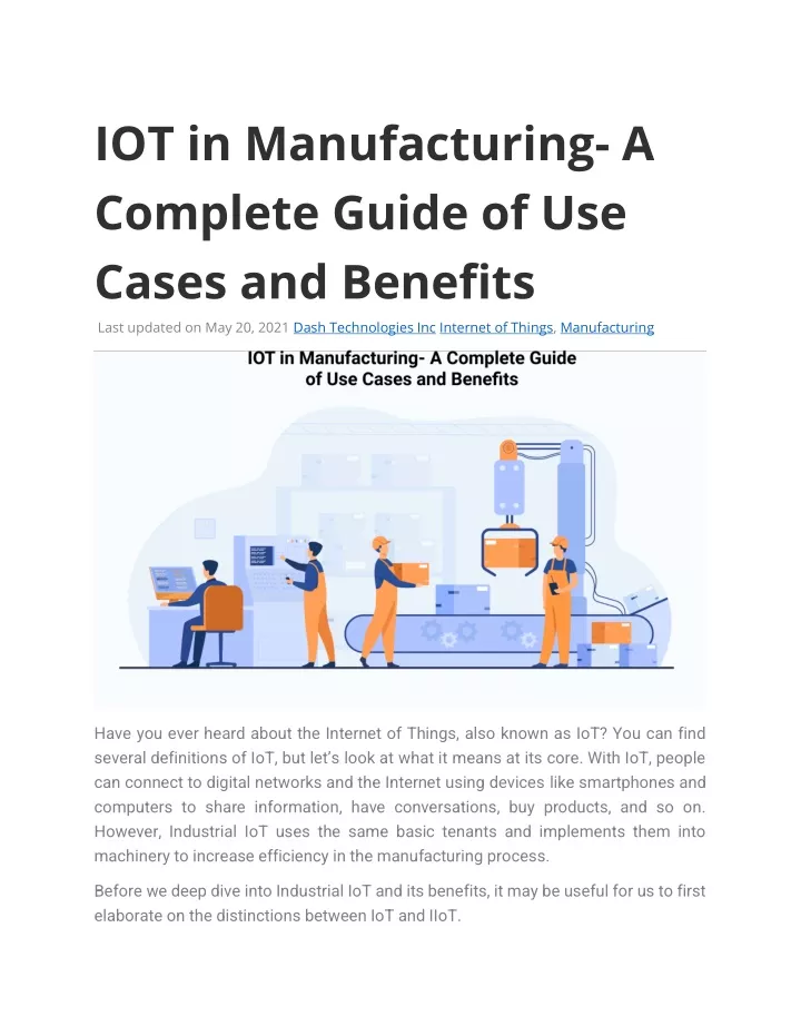 iot in manufacturing a complete guide