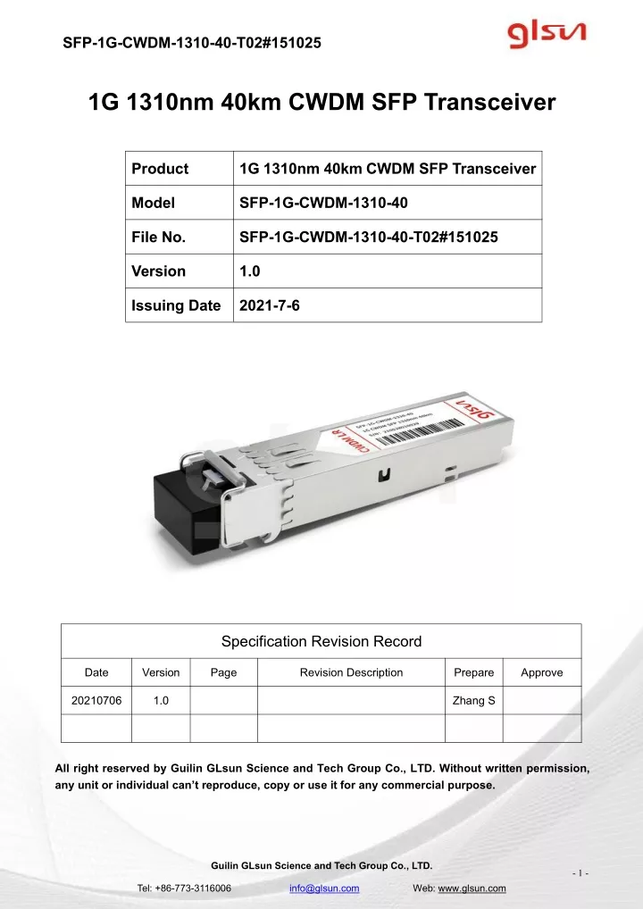 sfp 1g cwdm 1310 40 t02 151025