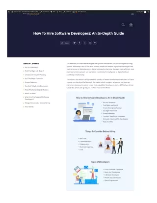 How To Hire Software Developers An In-Depth Guide