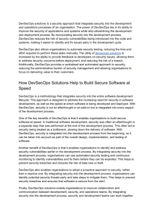 Building Secure Software at Speed_ The Power of DevSecOps Solutions