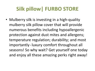 Silk pillow| FURBO STORE