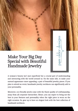 Make Your Big Day Special with Beautiful Handmade Jewelry