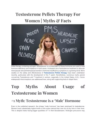 Testosterone Pellets Therapy For Women _ Myths & Facts