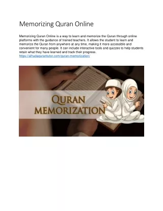 Memorizing Quran Online