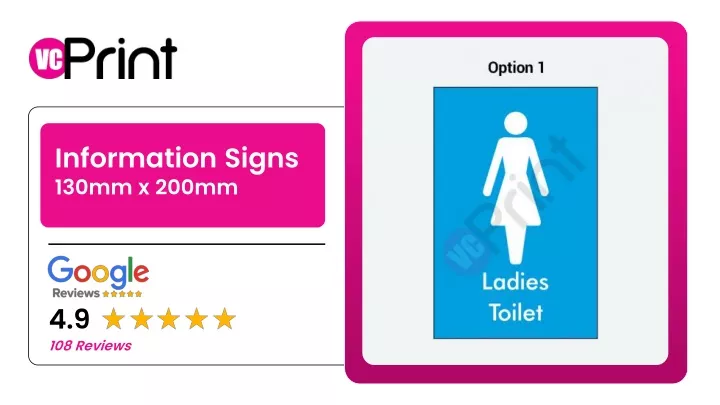 information signs 130mm x 200mm