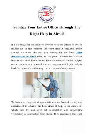 sanitize your entire office through the