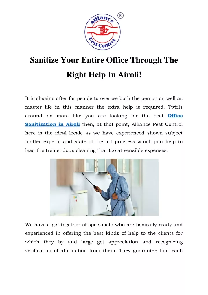 sanitize your entire office through the