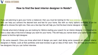 Best Interior Designers in Noida