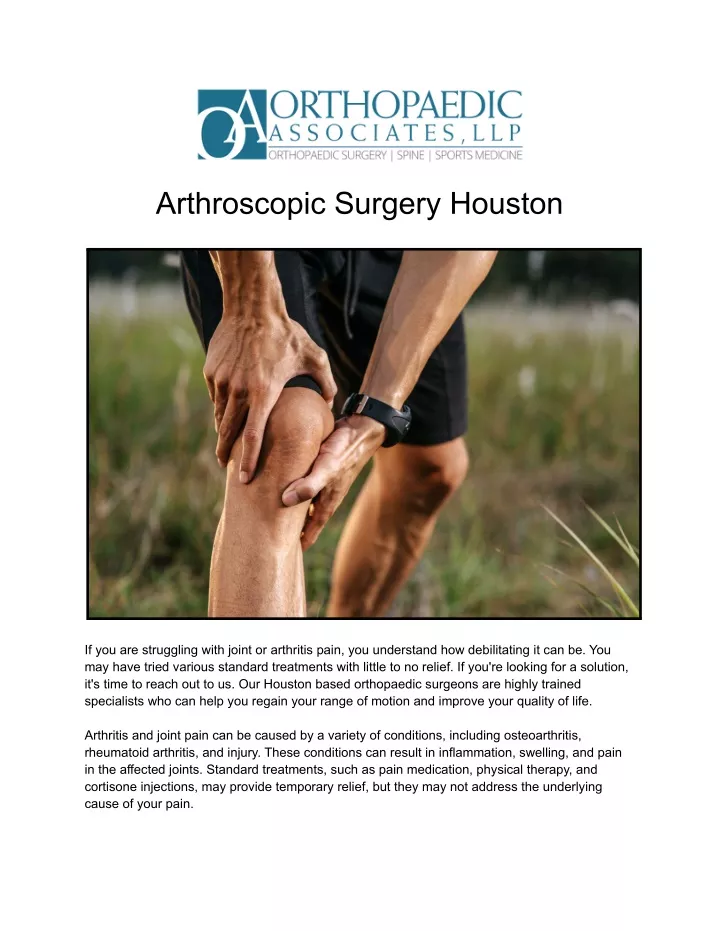 PPT - Arthroscopic Surgery PowerPoint Presentation, Free Download - ID ...