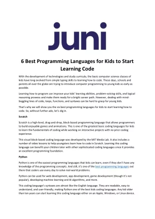 6 best programming languages for kids to start