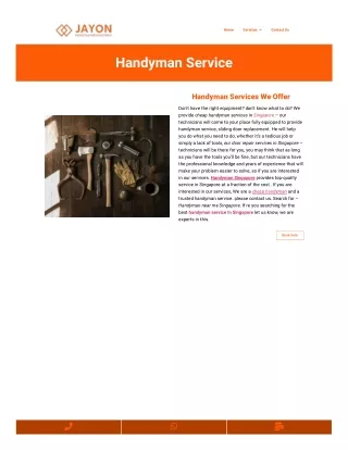 Handyman service In Singapore | Cheap handyman