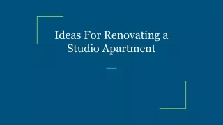 ideas for renovating a studio apartment