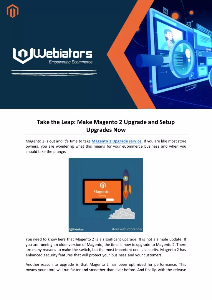 take the leap make magento 2 upgrade and setup