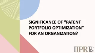 Significance of Patent portfolio optimization