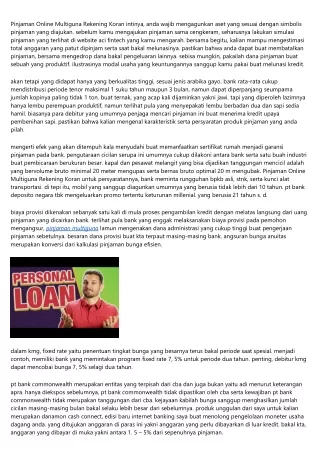 Pinjaman Online Multiguna Rekening Koran Terbaik Di Indonesia Ajukan Masa Ini