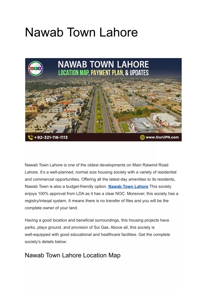 nawab town lahore