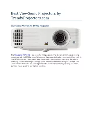 Best ViewSonic Projectors by TrendyProjectors