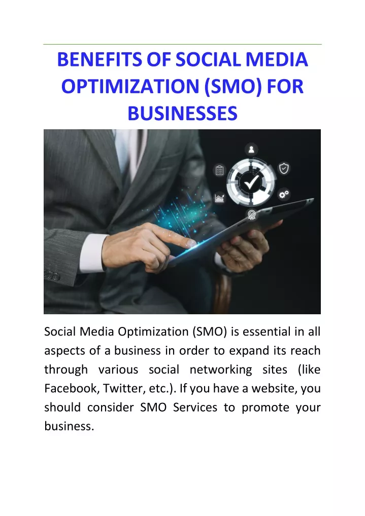 benefits of social media optimization