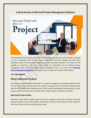 a quick review of microsoft project management