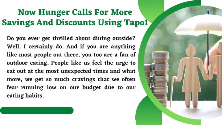 now hunger calls for more savings and discounts