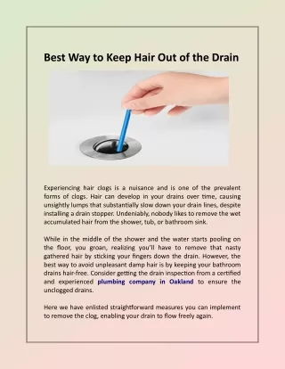best way to keep hair out of the drain