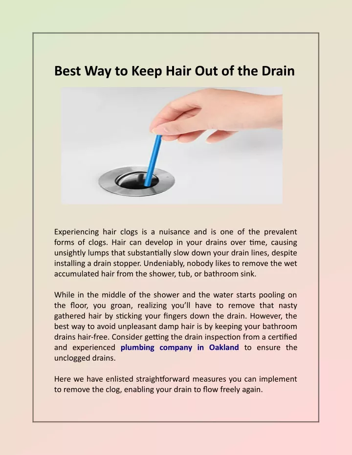 best way to keep hair out of the drain