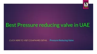 Best Pressure reducing valve in UAE