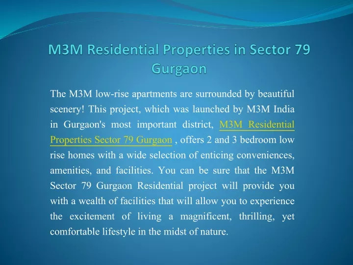 m3m residential properties in sector 79 gurgaon