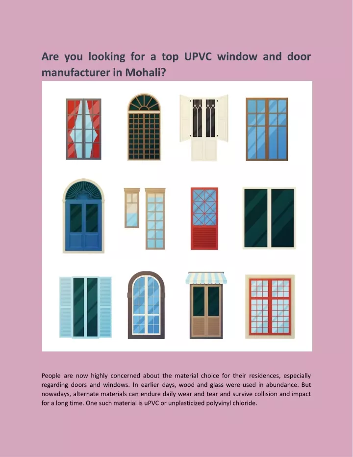 are you looking for a top upvc window and door