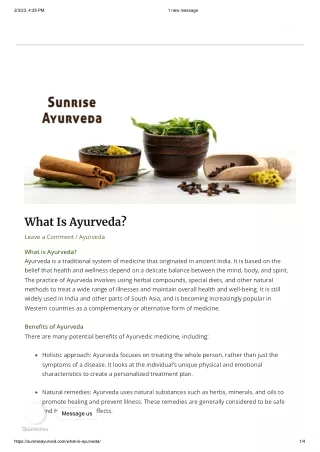 What Is Ayurveda?