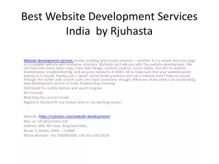 Best Website Development Services India  by Rjuhasta