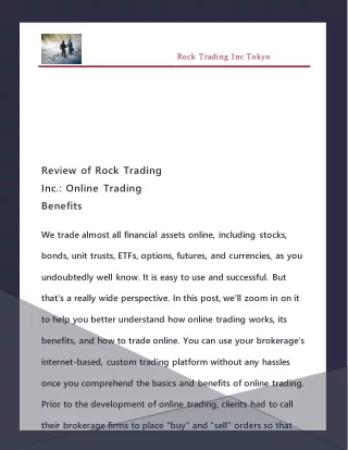 Review of Rock Trading Inc - Online Trading Benefits