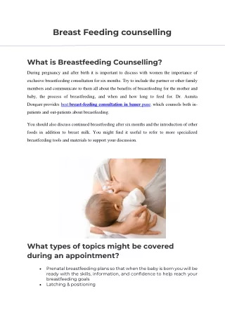 Breast Feeding counselling