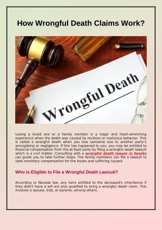 How Wrongful Death Claims Work