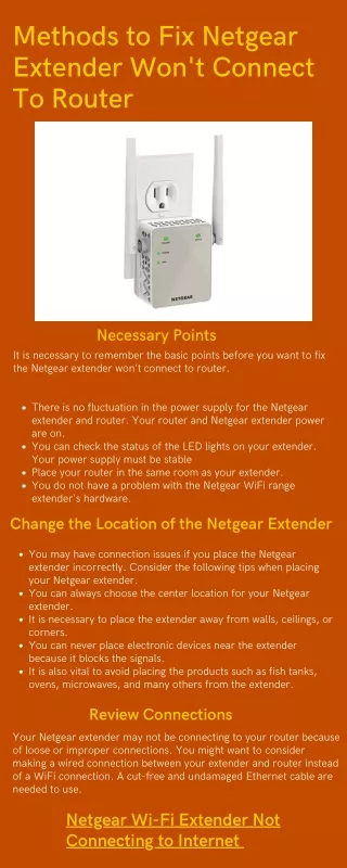 Methods to Fix Netgear Extender Won't Connect To Router