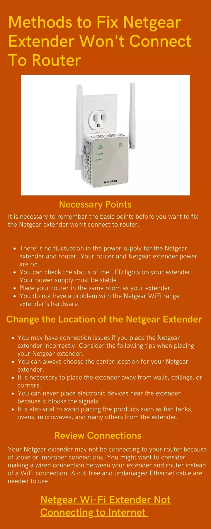 PPT Methods to Fix Netgear Extender Won't Connect To Router