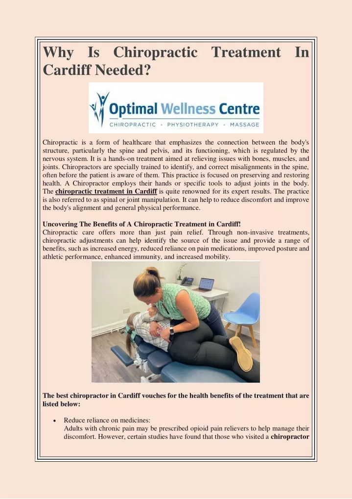 why is chiropractic treatment in cardiff needed