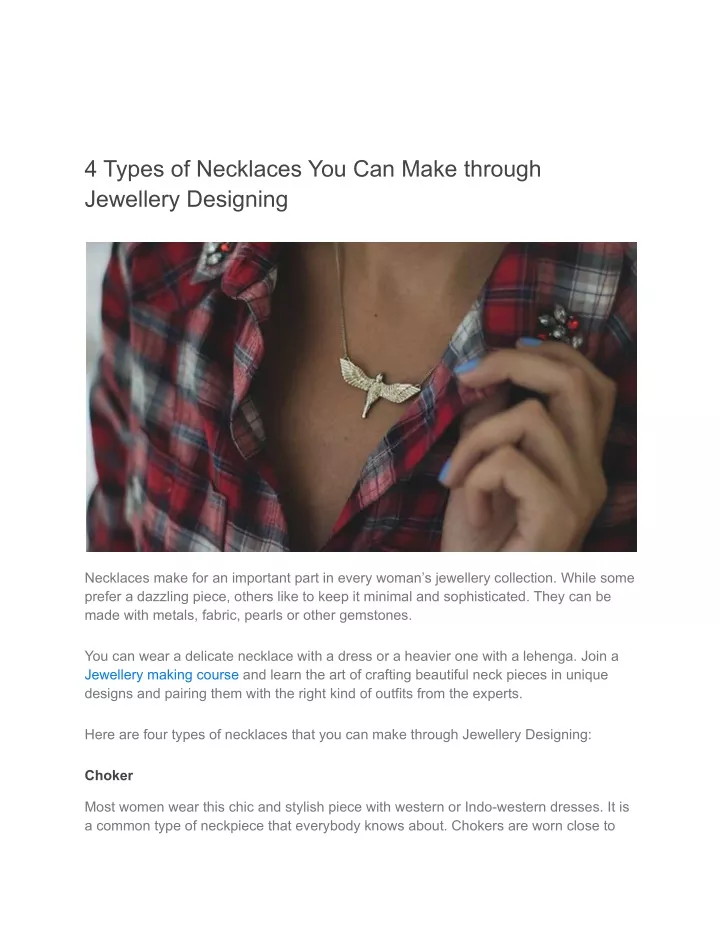 4 types of necklaces you can make through