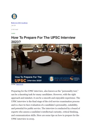 ppt How To Prepare For The UPSC Interview 2023