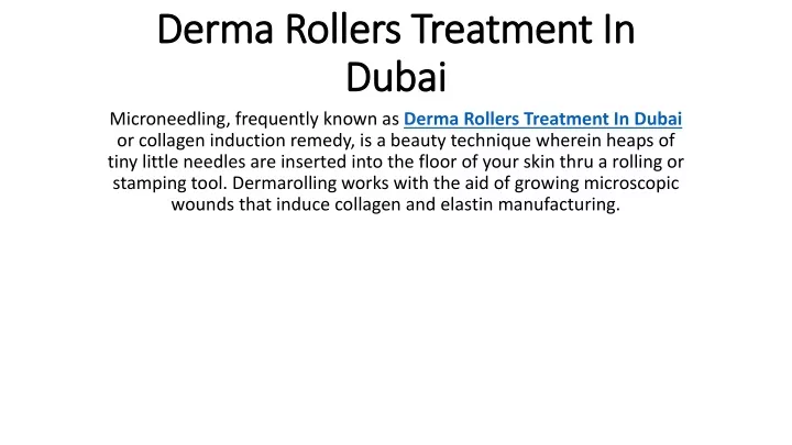 derma rollers treatment in dubai