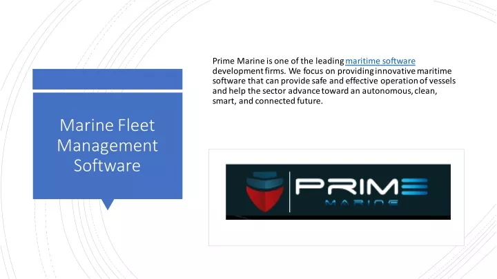 prime marine is one of the leading maritime