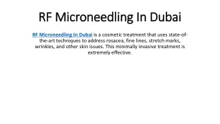 rf microneedling in dubai