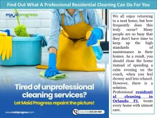 Find Out What A Professional Residential Cleaning Can Do For You