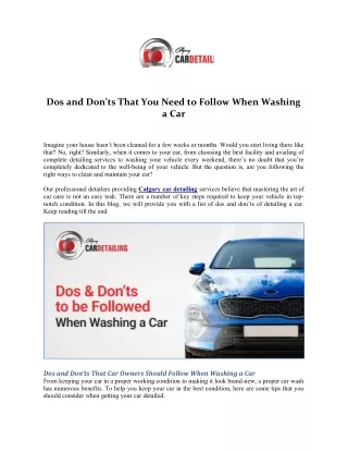 dos and don ts that you need to follow when