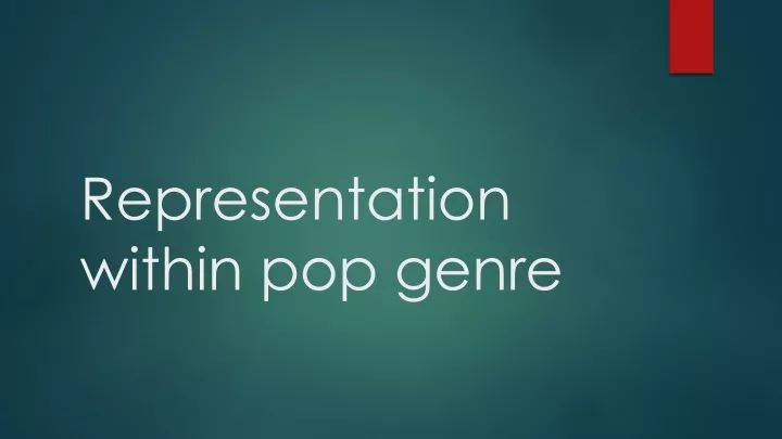 representation within pop genre