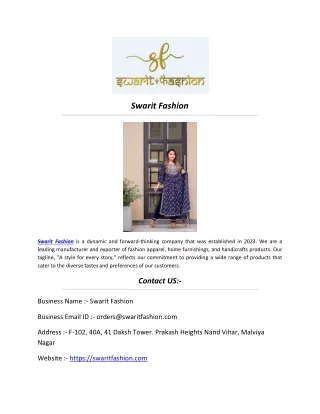 Swarit Fashion - Swarit Fashion